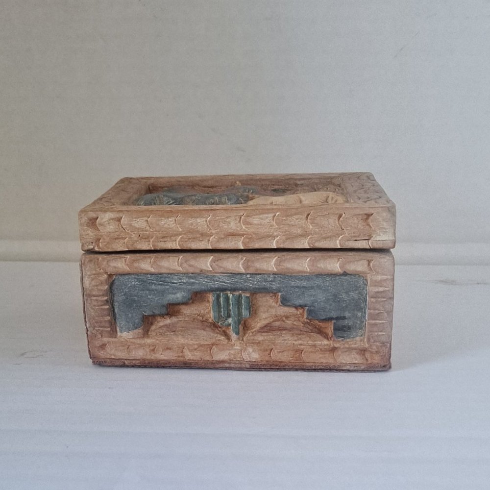 HAND CARVED WOODEN BOX